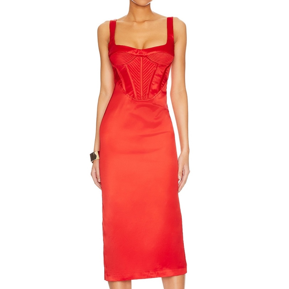 Elodie Red Midi Dress